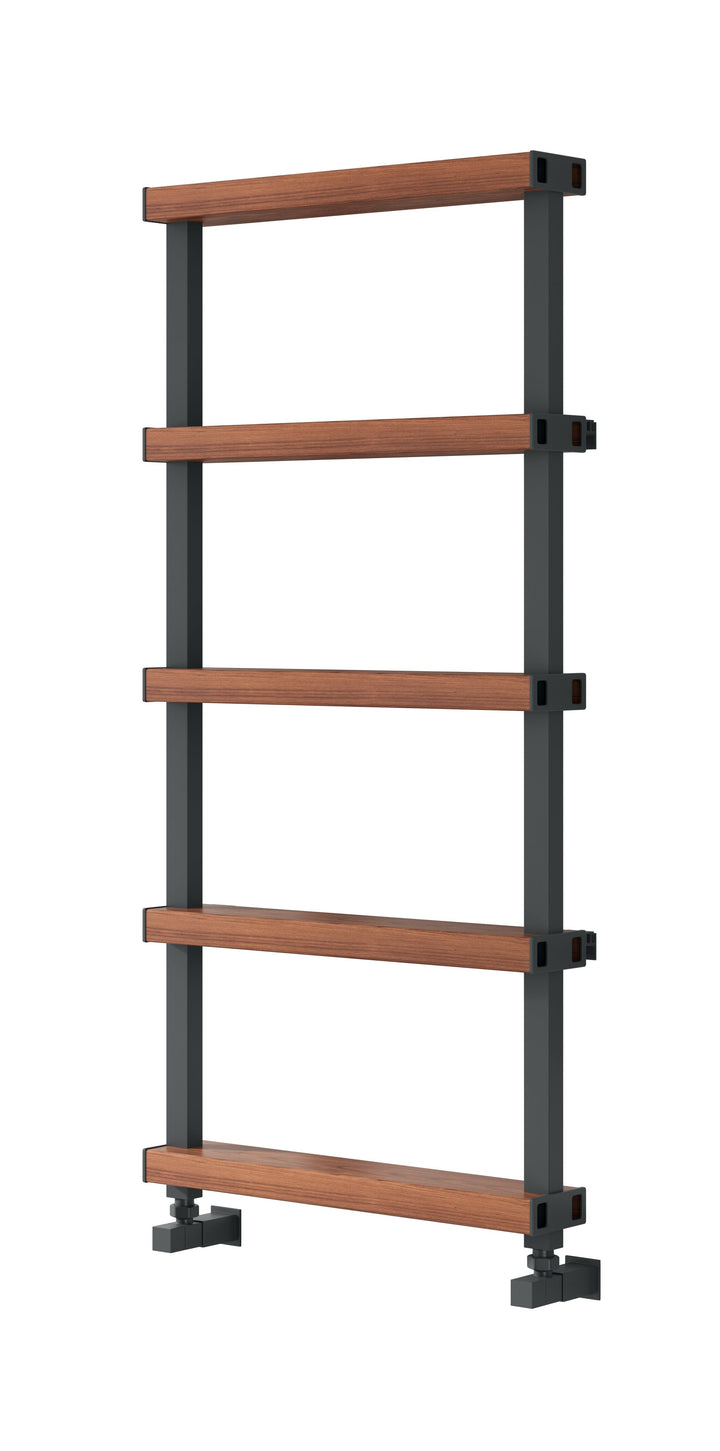 Reina Ronchi Anthracite/Wood Effect Aluminium Heated Towel Rail Radiator