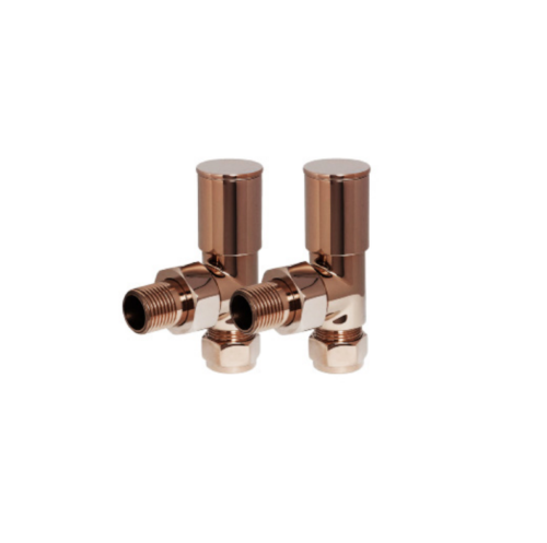 Evie Angled Radiator Valve- BRUSHED ROSE GOLD