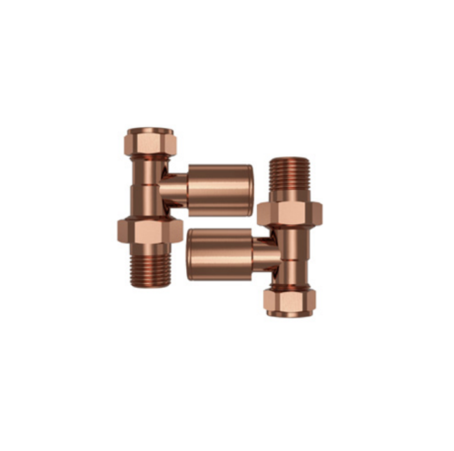 Evie Straight Radiator Valve- BRUSHED ROSE GOLD