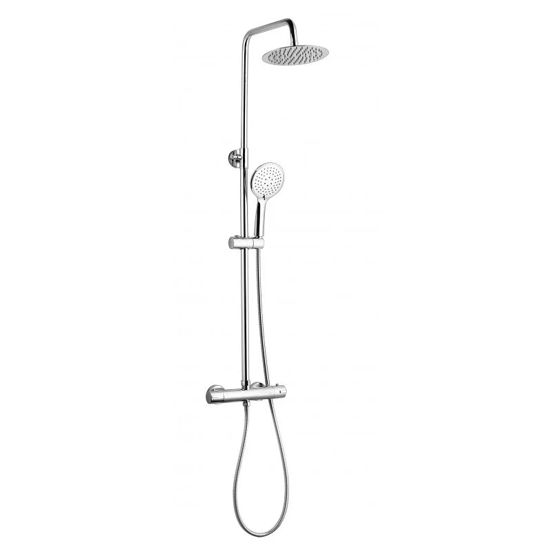 Kartell Plan Thermostatic Bar Shower with Ultra Slim Stainless Shower Drencher and Sliding Handset