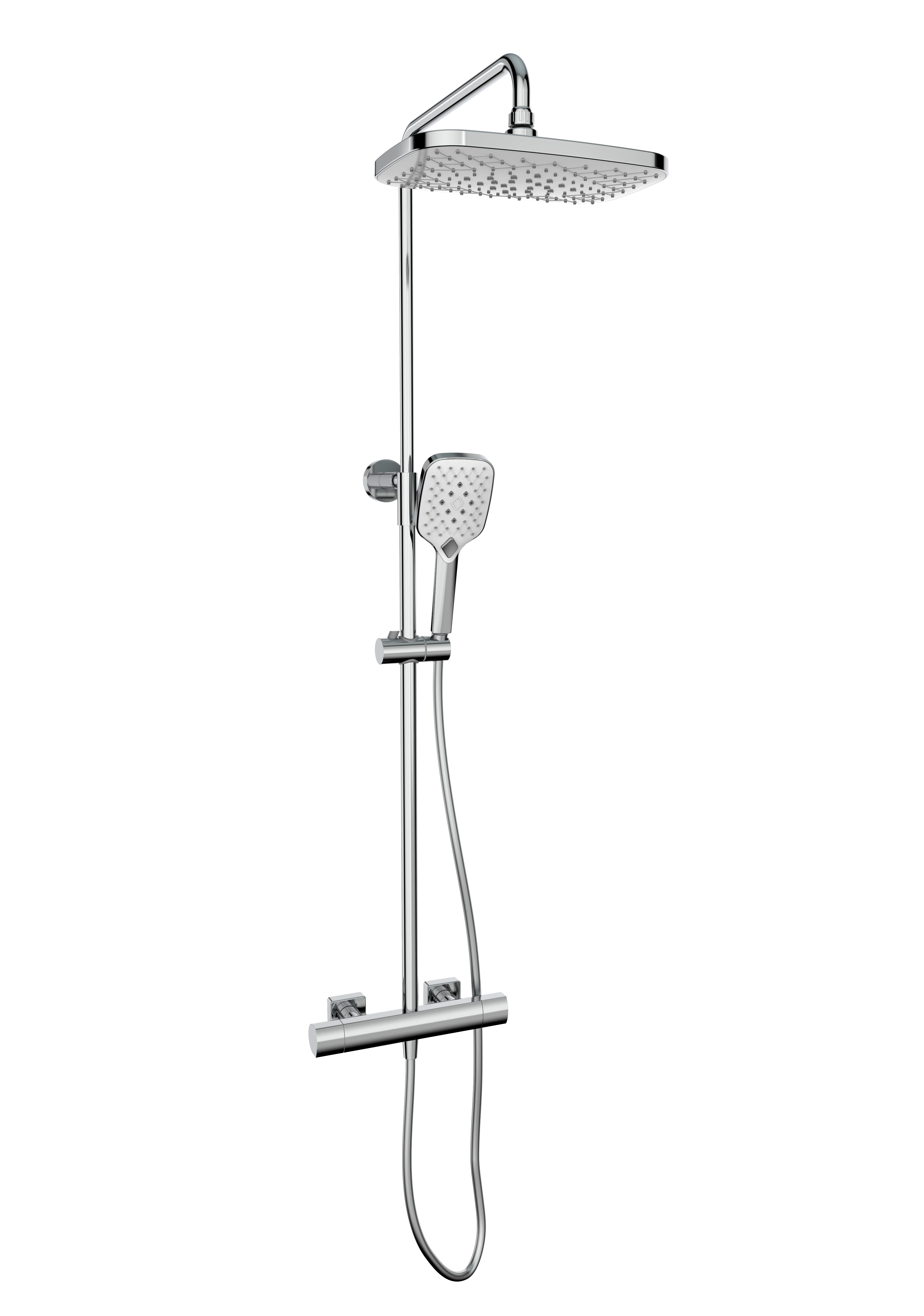 Kartell Kolt Shower with Sliding Handset and Drench Head Chrome