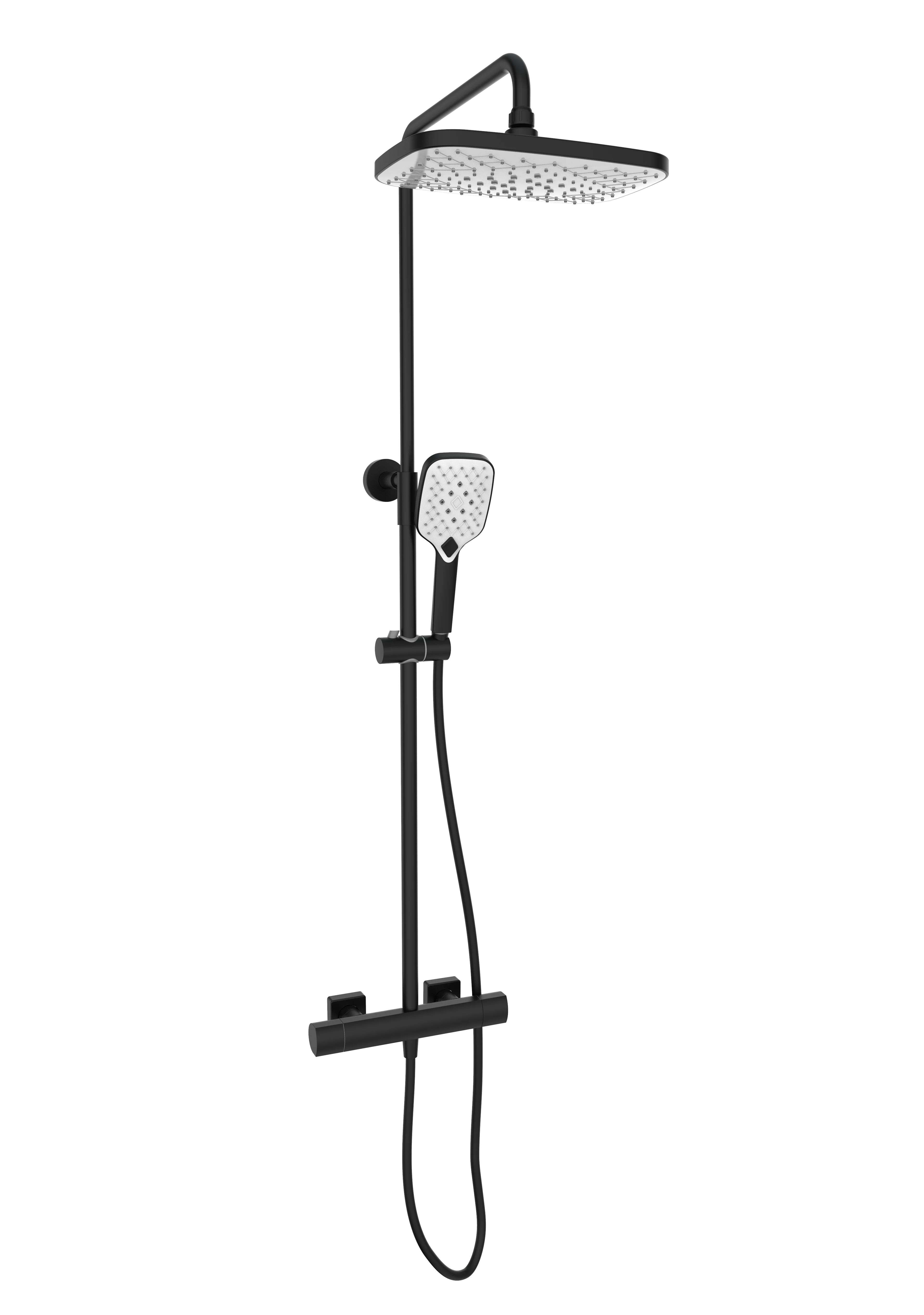 Kartell Kolt Shower with Sliding Handset and Drench Head Black