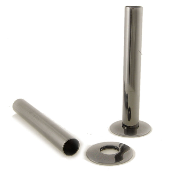 Plumbers Choice Black Nickel Brass Radiator Valve Sleeving Kit pair