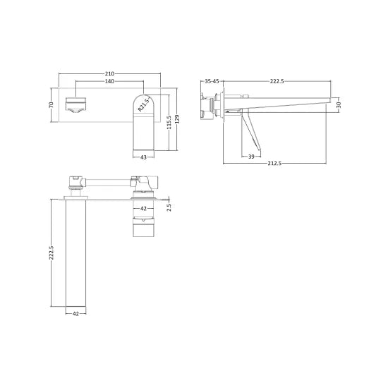 Meravo Soar Chrome Wall Plated Single Lever Basin Mixer