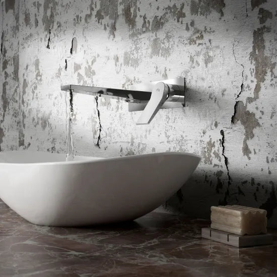 Meravo Soar Chrome Wall Plated Single Lever Basin Mixer
