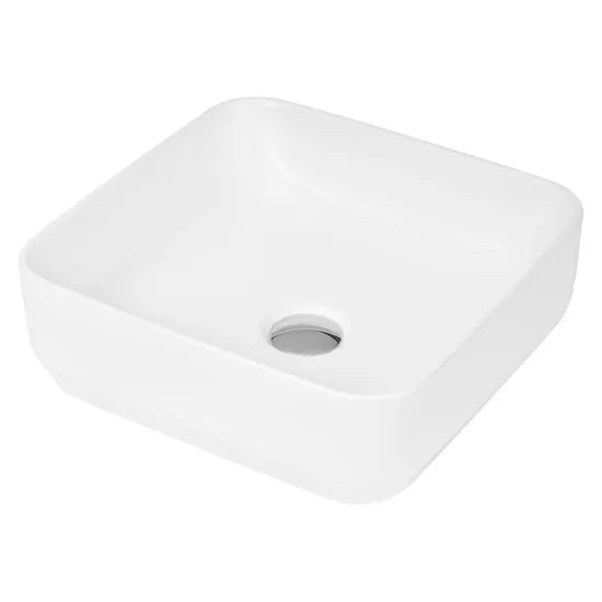 Meravo Classico 365mm Square Vessel Basin | White Vitreous China Countertop Basin