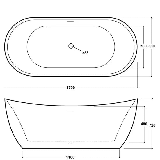 Synergy Bolsena 1700mm Freestanding Bath
