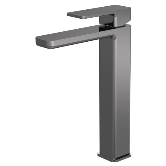 Meravo Lux High-Rise Mono Basin Mixer Tap | Brushed Pewter | Vessel Basin Tap