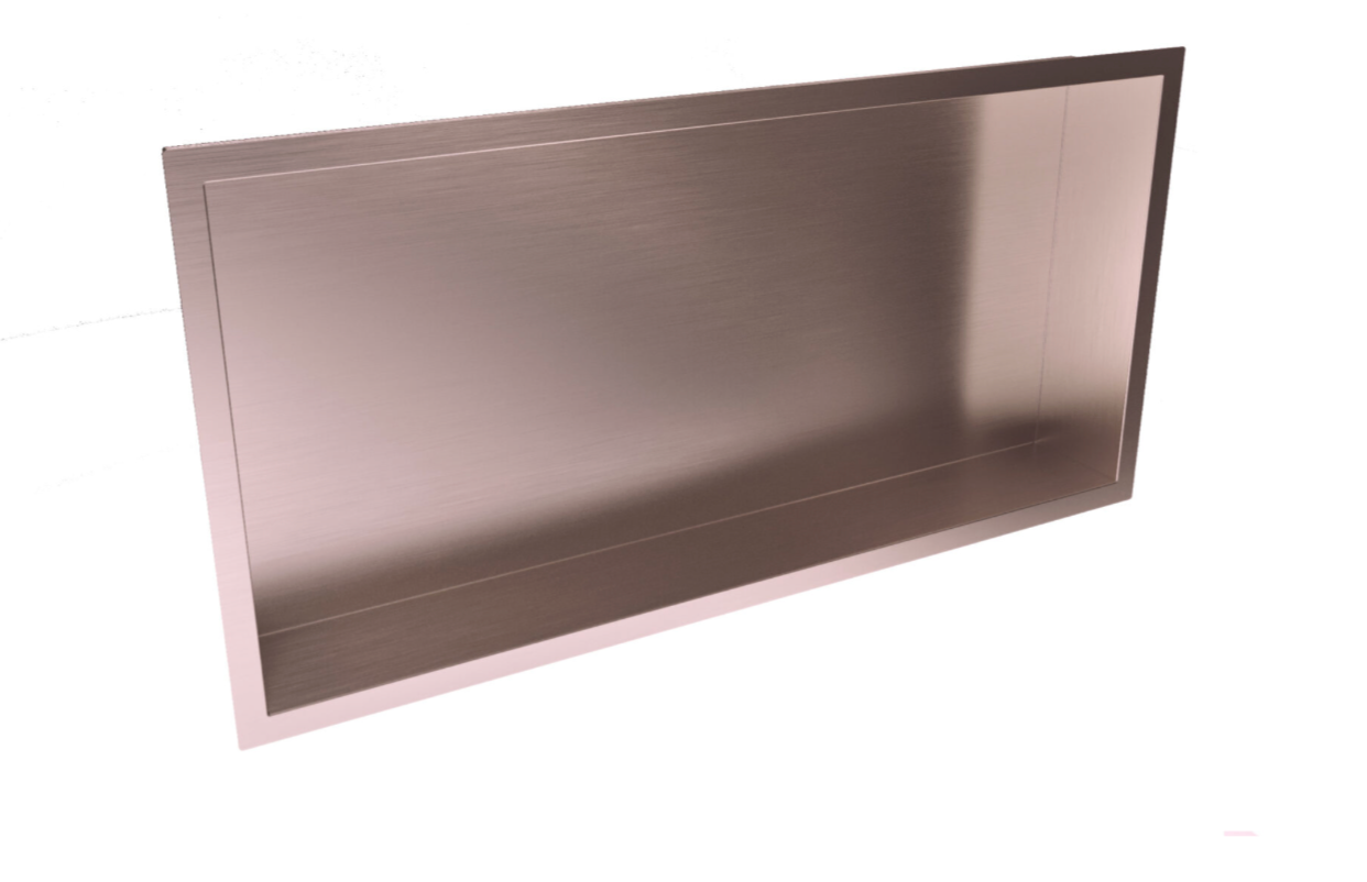 Scudo - Inset Shower Niche - Brushed Bronze