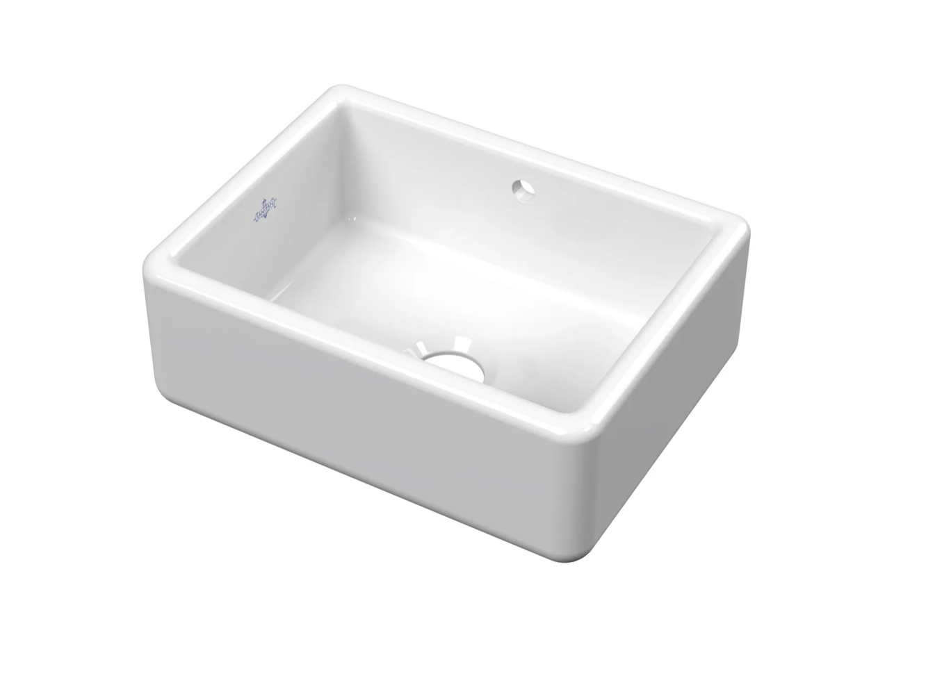 BC Designs - Sanitan Single Bowl Traditional Fireclay Thick Edge Butler Sink - White