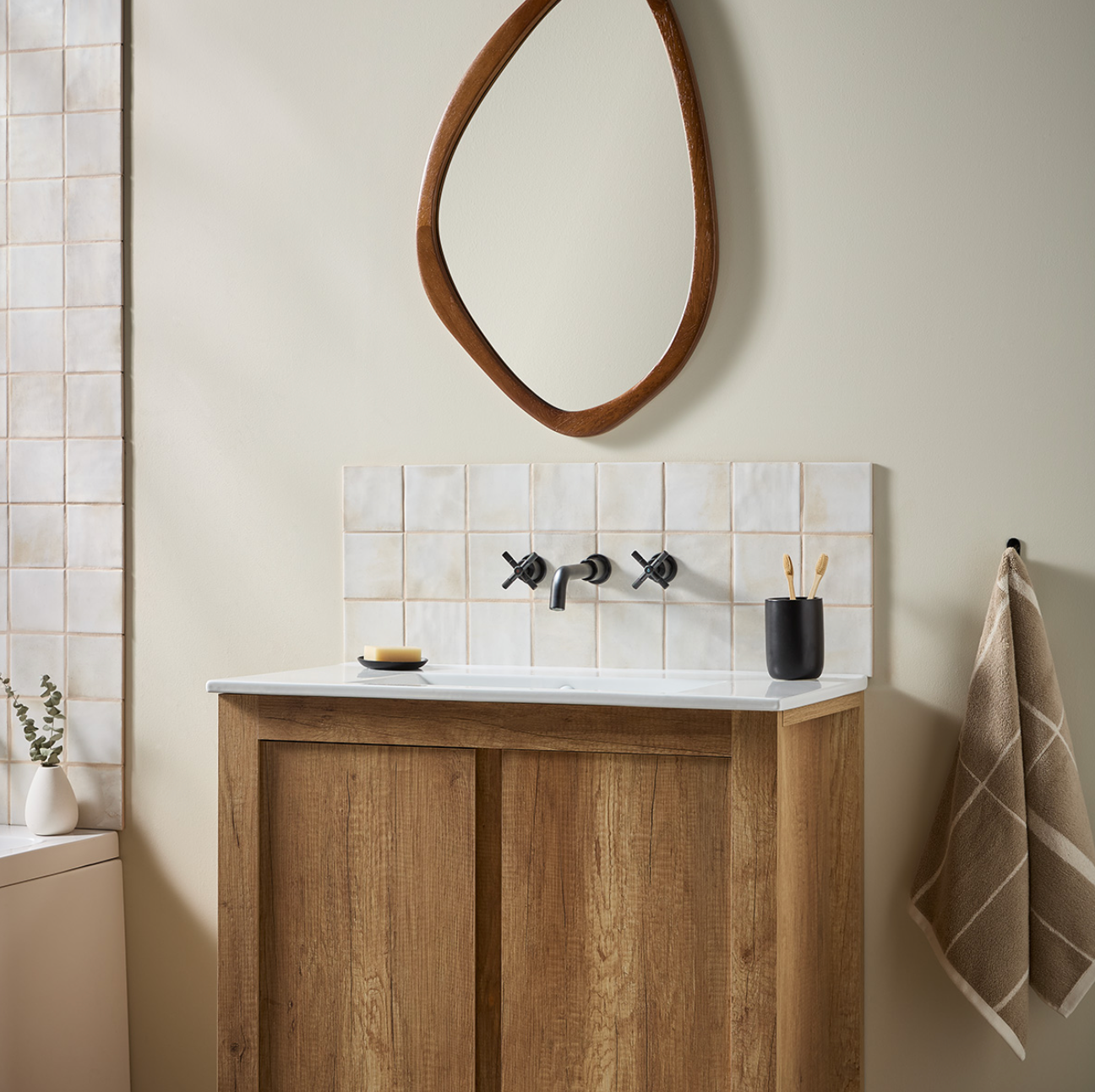 Bristan - Cruzar 3 Taphole Wall Mounted Basin Mixer - Matt Black