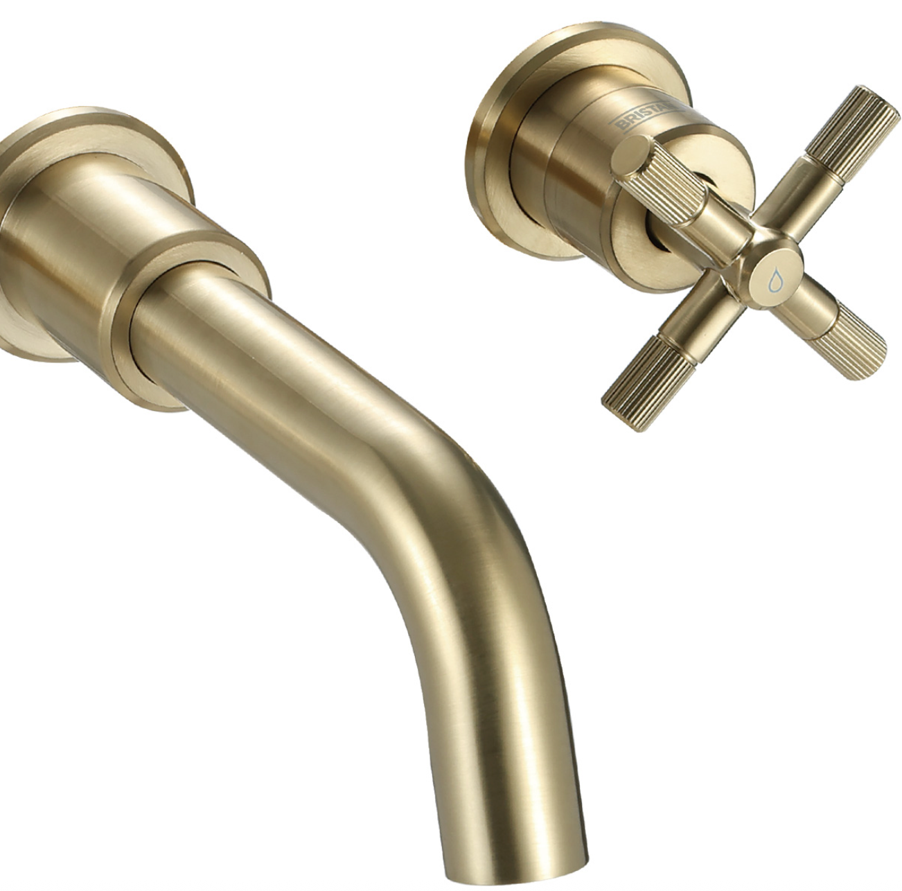 Bristan - Cruzar 3 Taphole Wall Mounted Basin Mixer - Brushed Brass