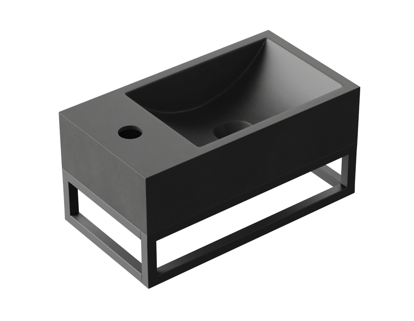 Hib - Entero Concrete Vessel Basin Wall Hung  - Dusky Pink