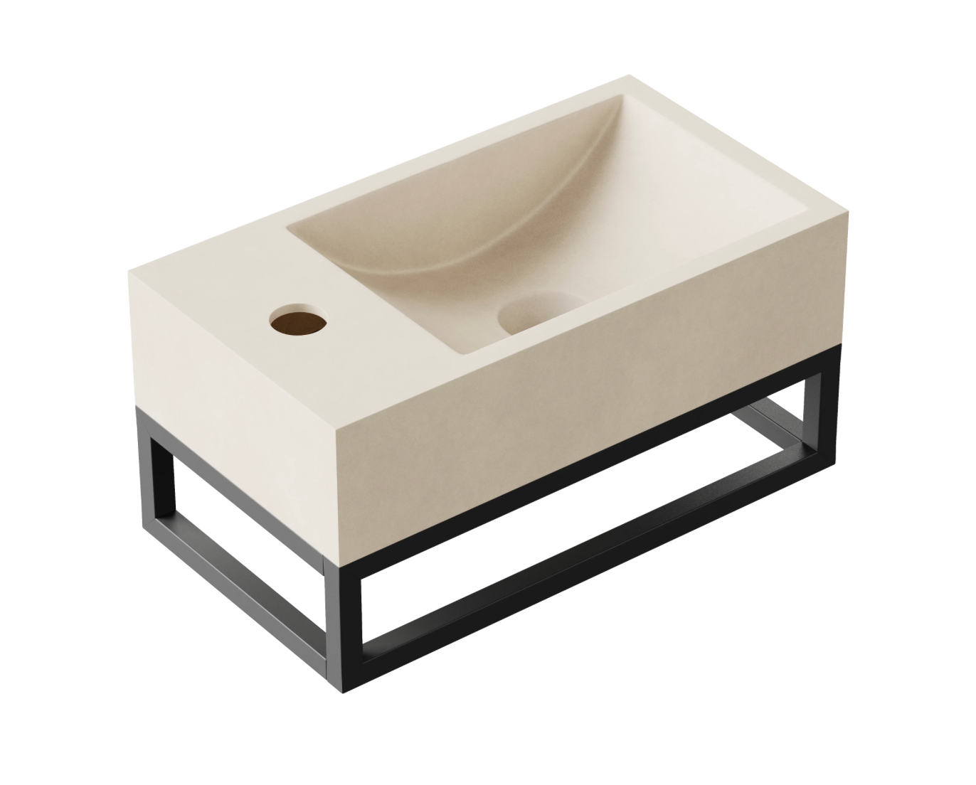 Hib - Entero Concrete Vessel Basin Wall Hung – Brick Red
