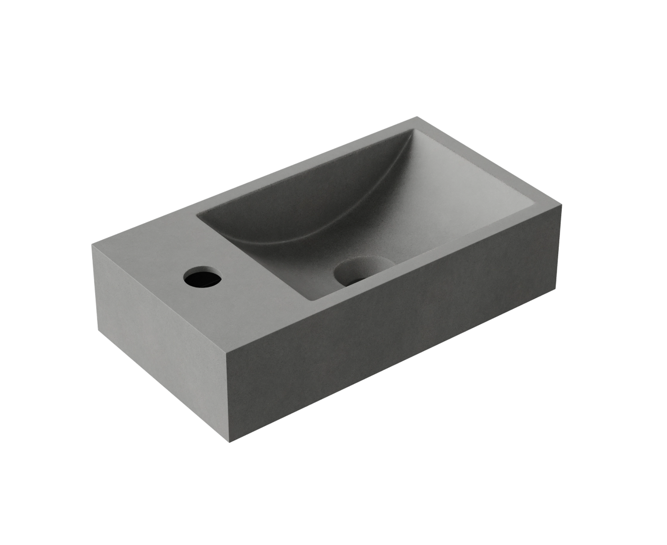 Hib - Entero Concrete Vessel Basin Wall Hung – Brick Red