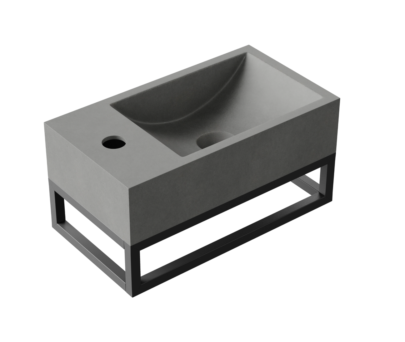 Hib - Entero Concrete Vessel Basin Wall Hung  - Dusky Pink