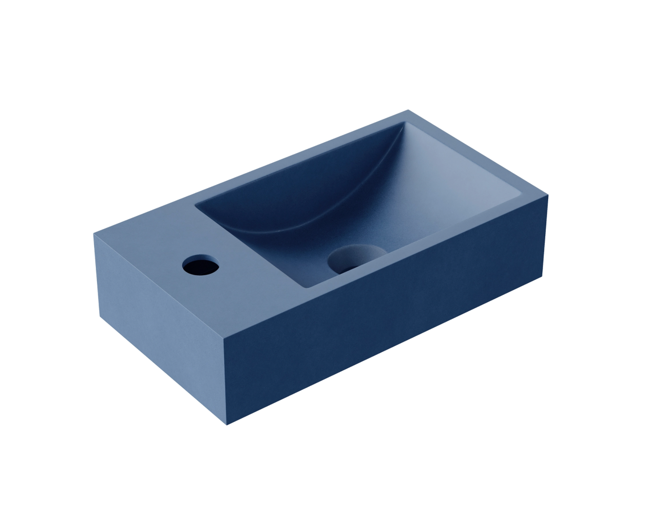Hib - Entero Concrete Vessel Basin - Cobalt Blue