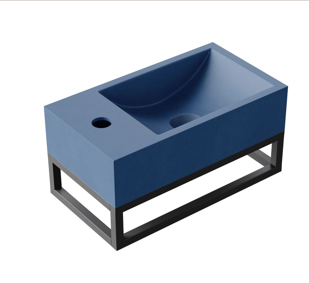 Hib - Entero Concrete Vessel Basin Wall Hung – Brick Red