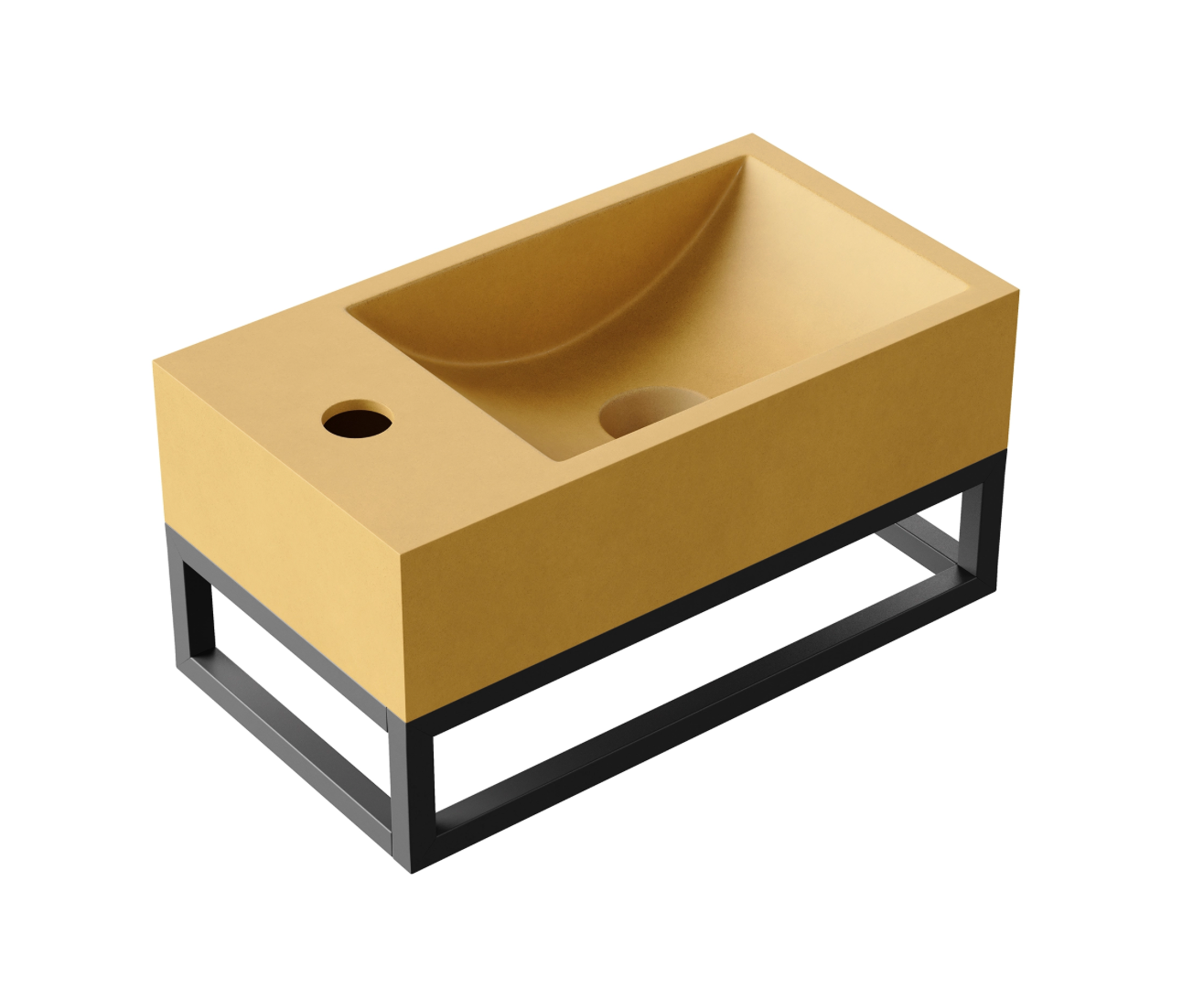 Hib - Entero Concrete Vessel Basin Wall Hung – Brick Red