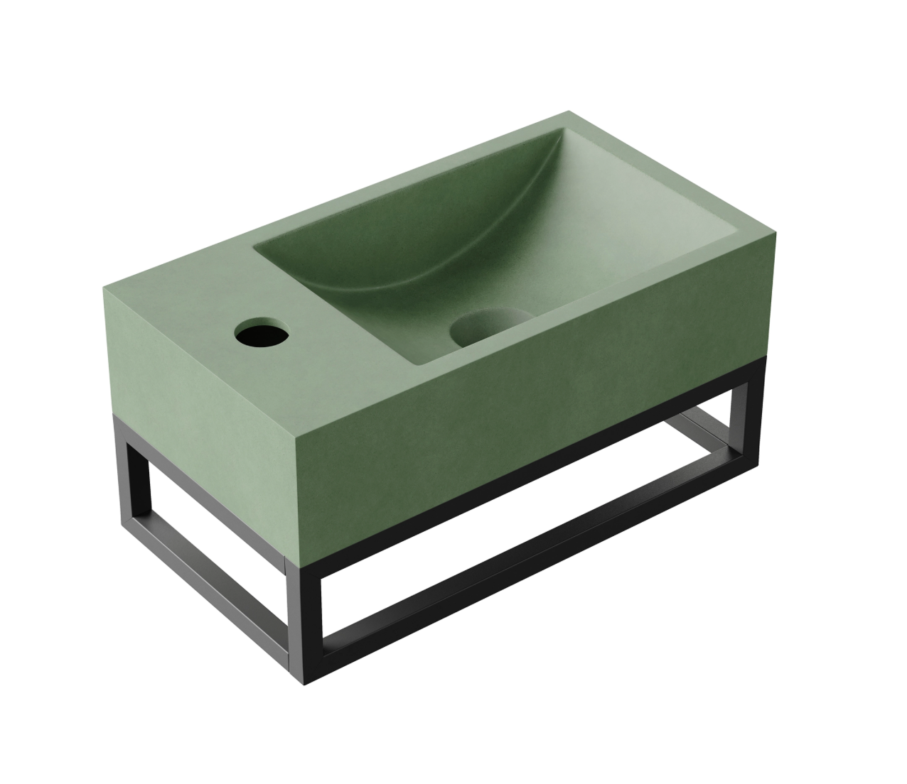 Hib - Entero Concrete Vessel Basin Wall Hung – Brick Red