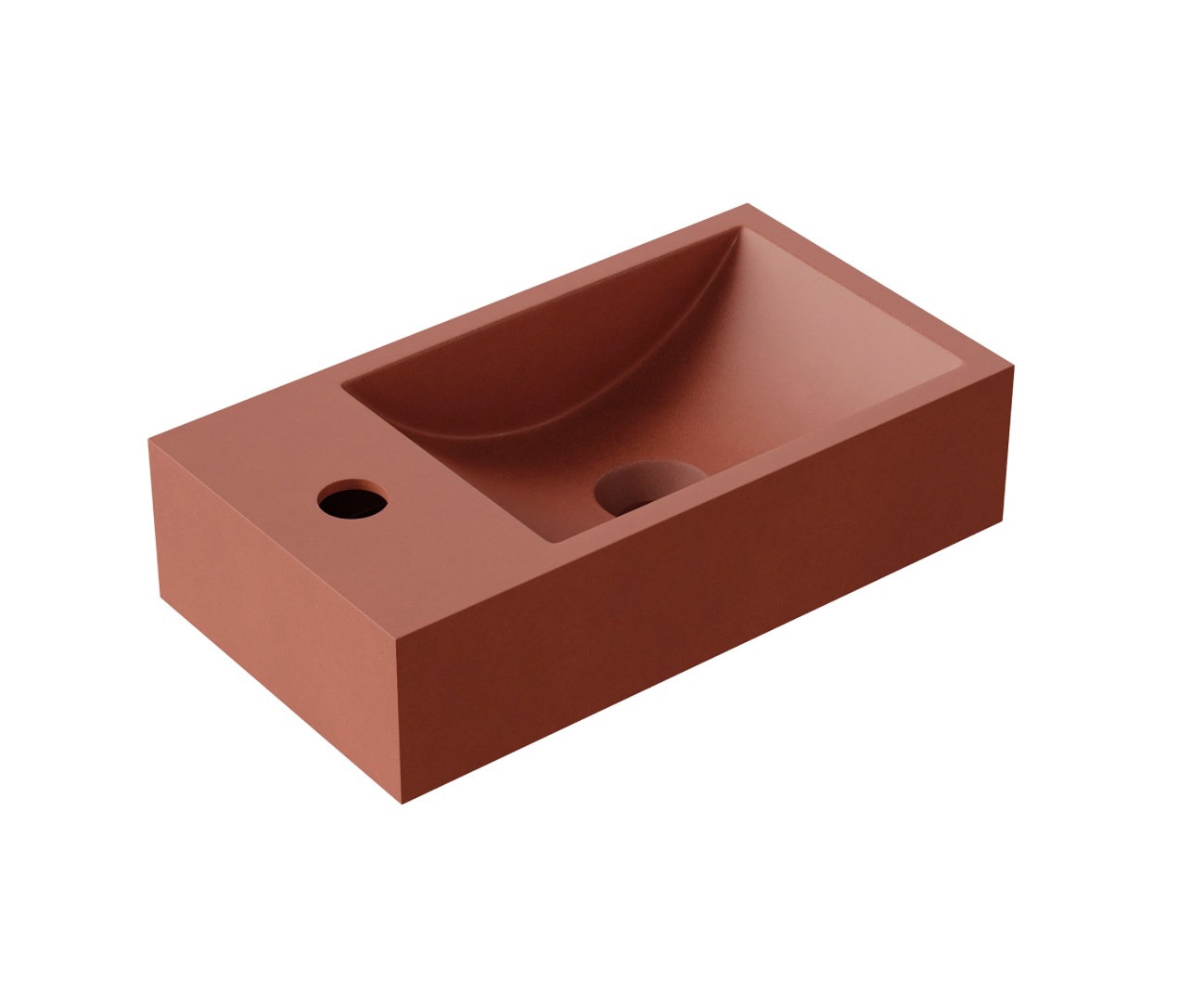 Hib - Entero Concrete Vessel Basin Wall Hung – Brick Red