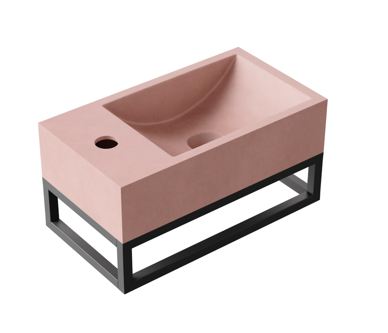 Hib - Entero Concrete Vessel Basin Wall Hung – Brick Red