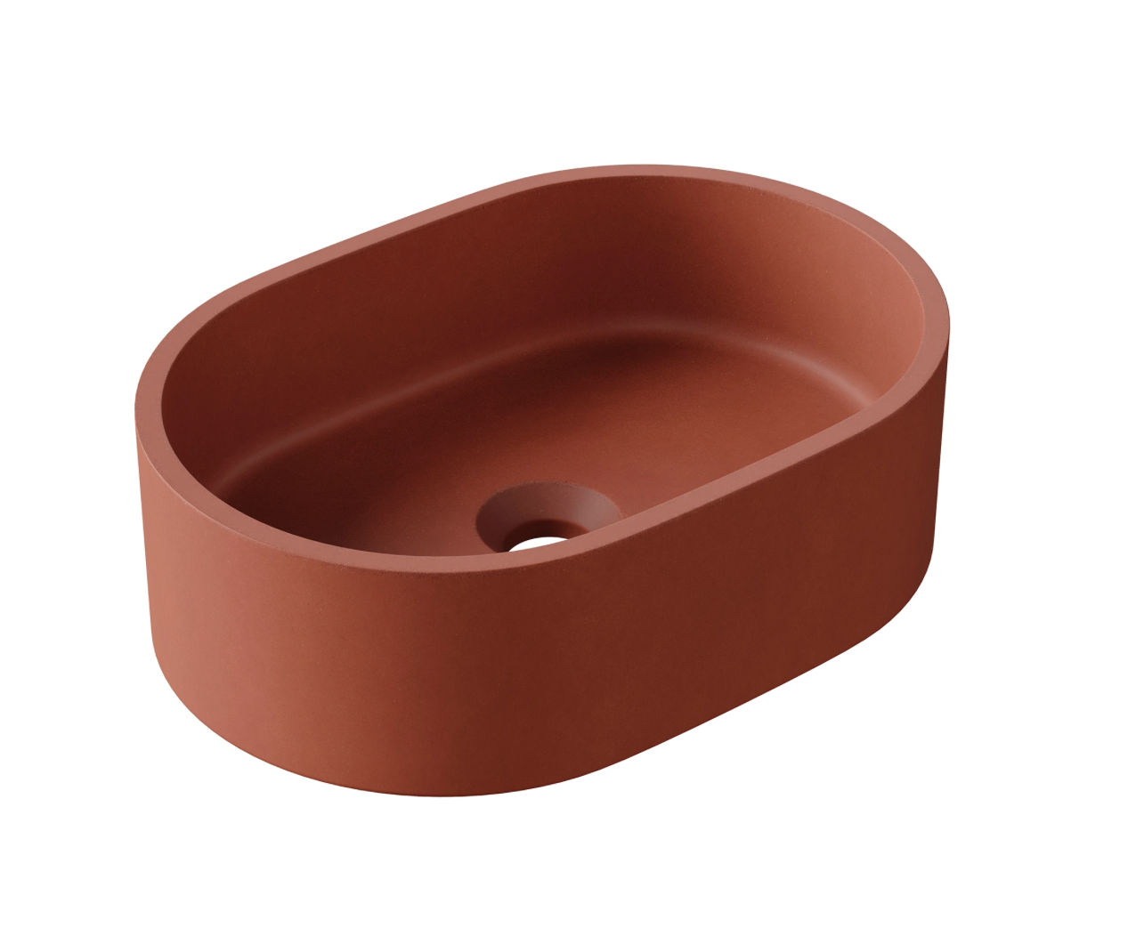 Hib - Entero Concrete Pill Shaped Vessel Basin - Amber Yellow