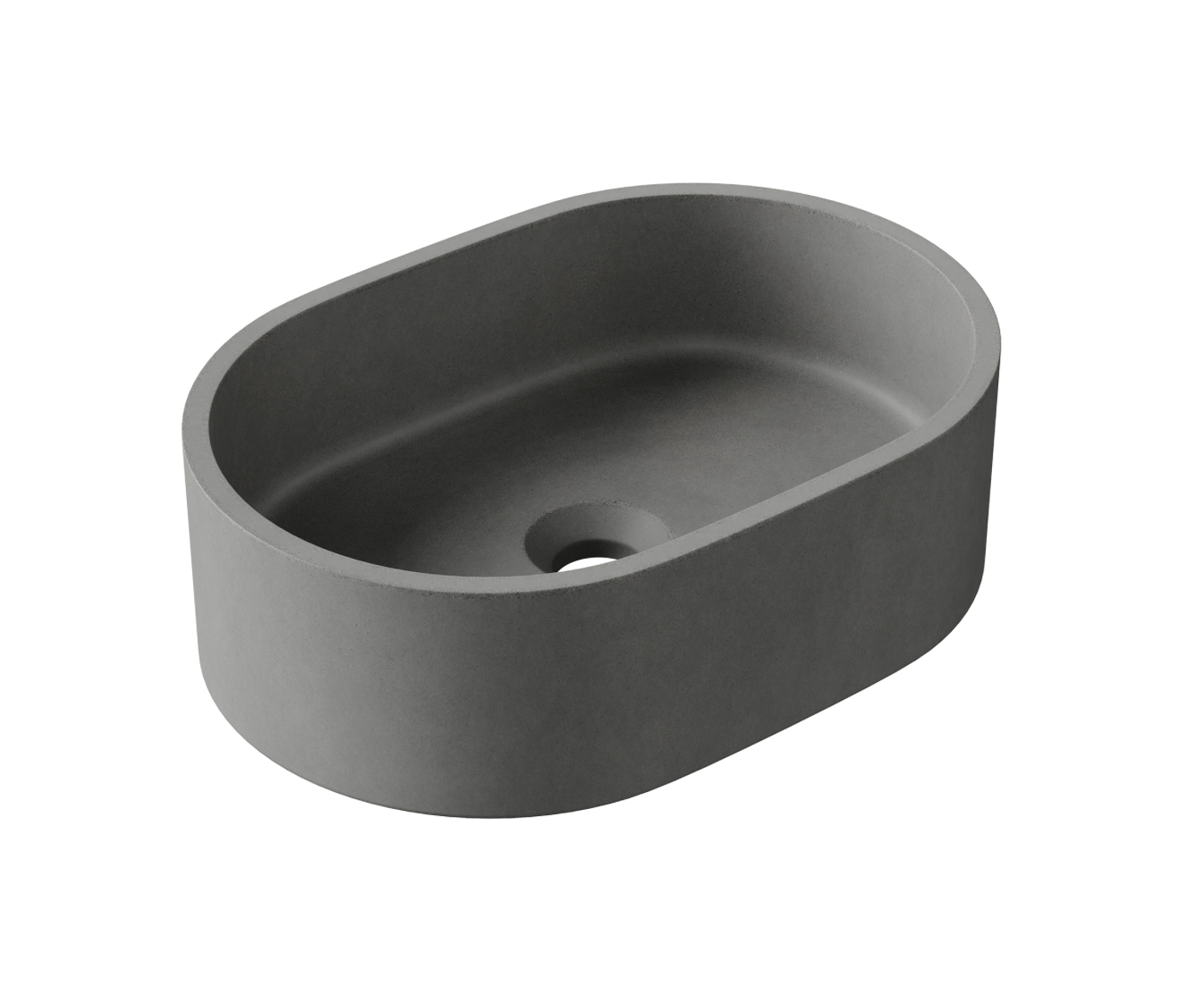 Hib - Entero Concrete Pill Shaped Vessel Basin - Cobalt Blue
