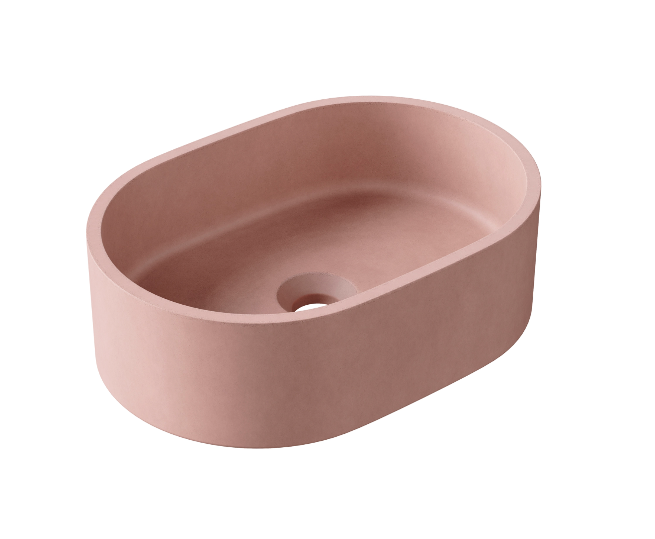 Hib - Entero Concrete Pill Shaped Vessel Basin - Amber Yellow