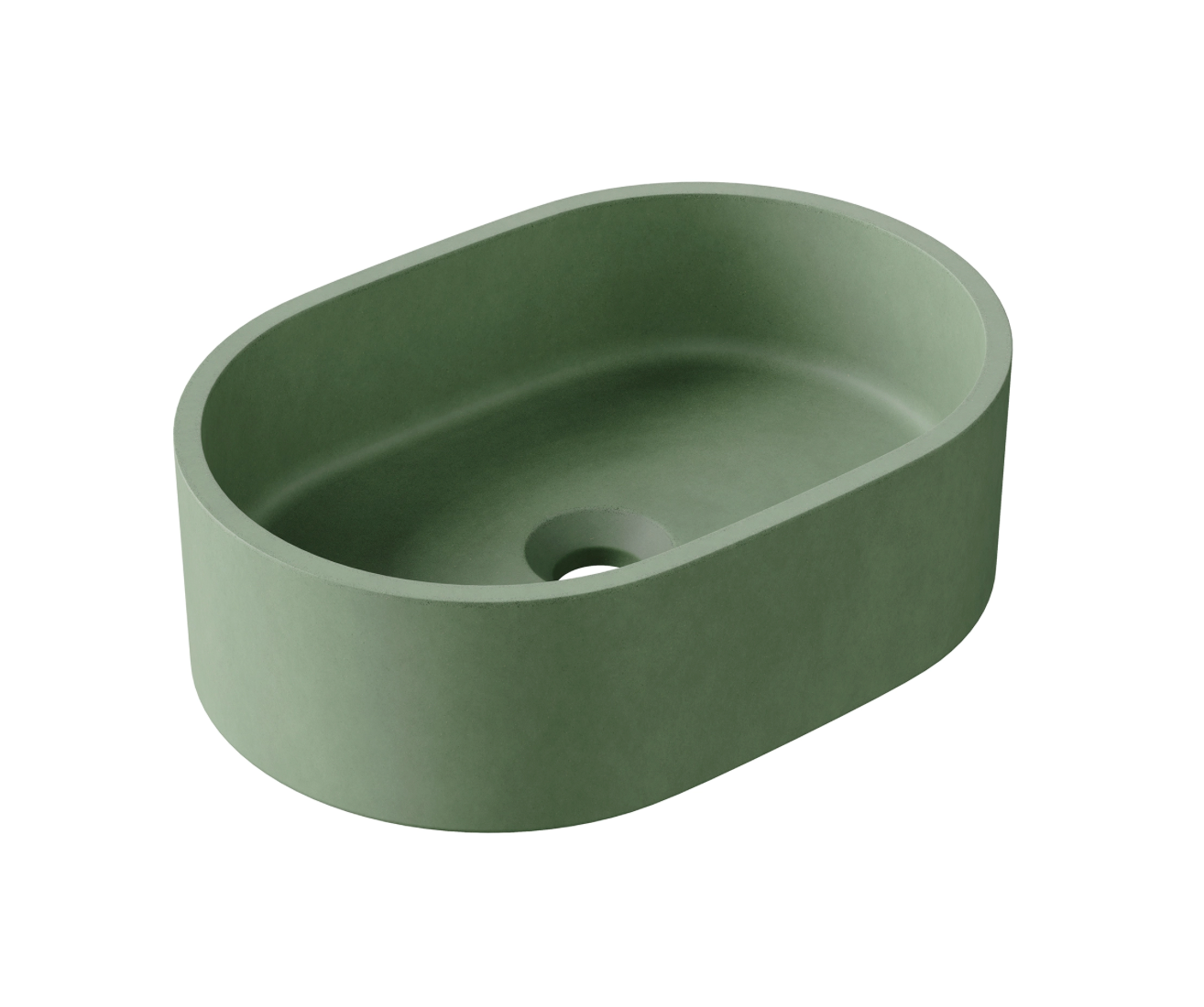 Hib - Entero Concrete Pill Shaped Vessel Basin - Amber Yellow