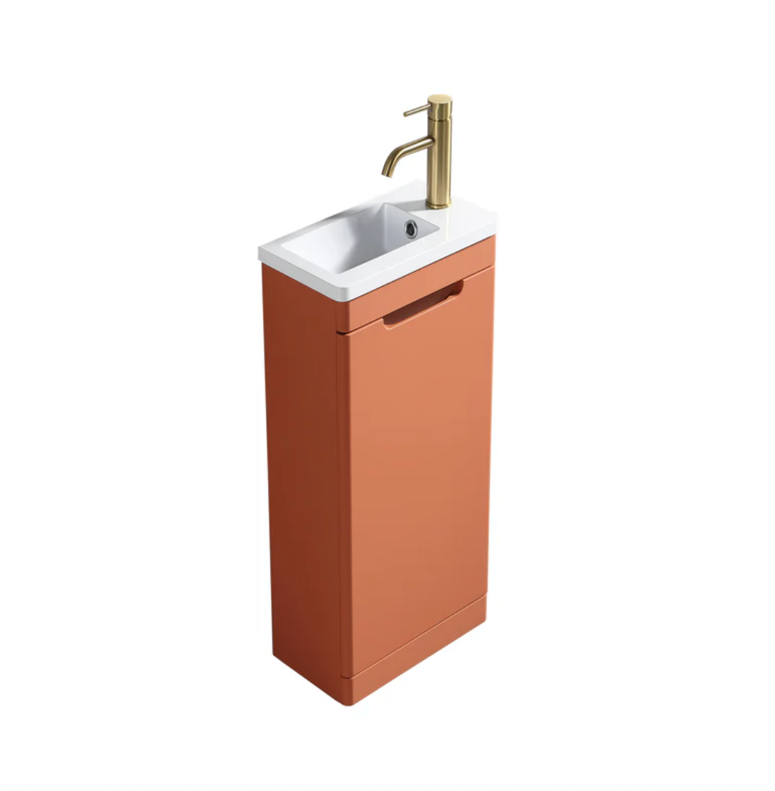 Tailored Bathrooms - Acerra 400mm Cloakroom Vanity & Basin - Bruciata Orange