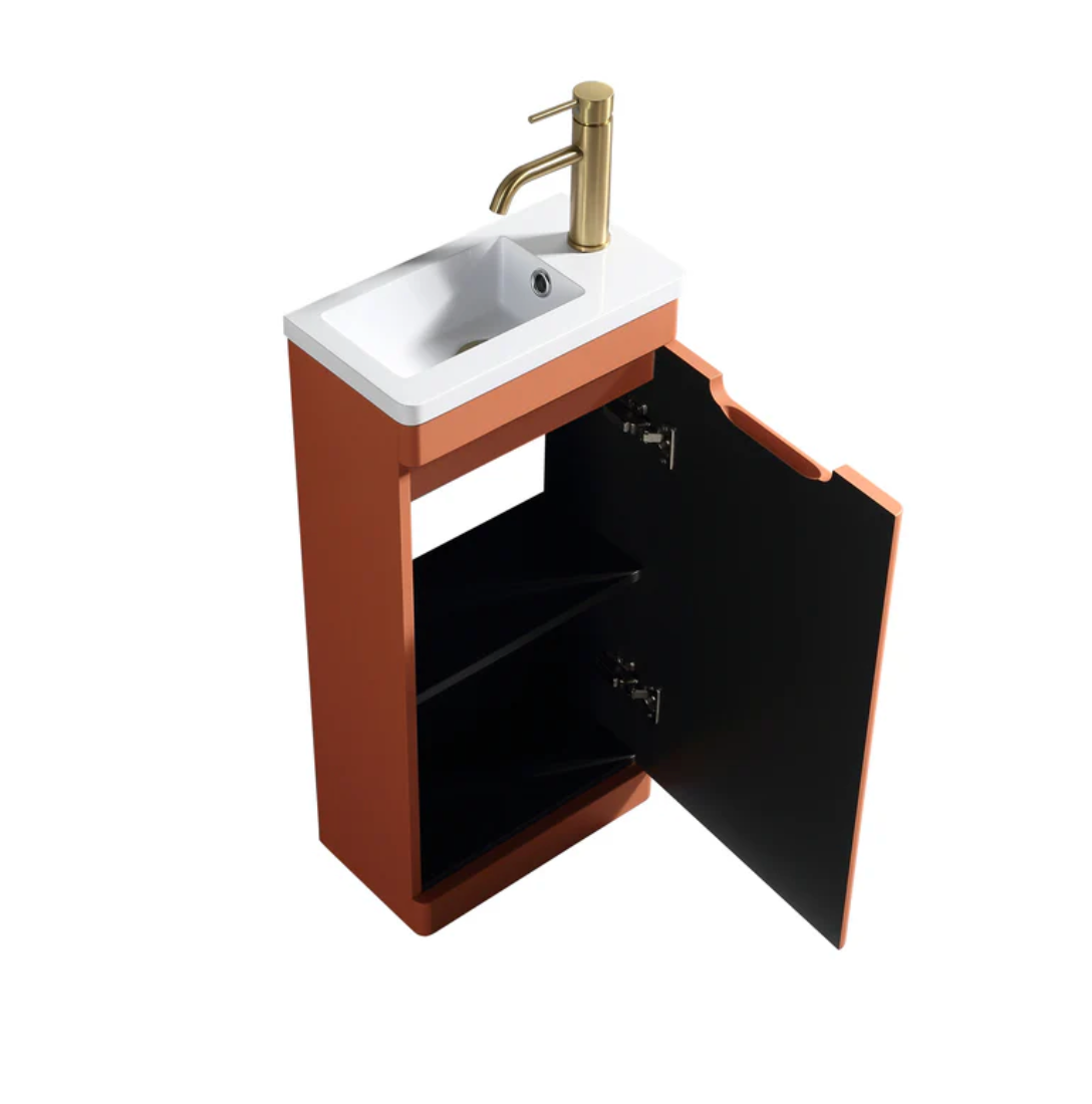Tailored Bathrooms - Acerra 400mm Cloakroom Vanity & Basin - Bruciata Orange