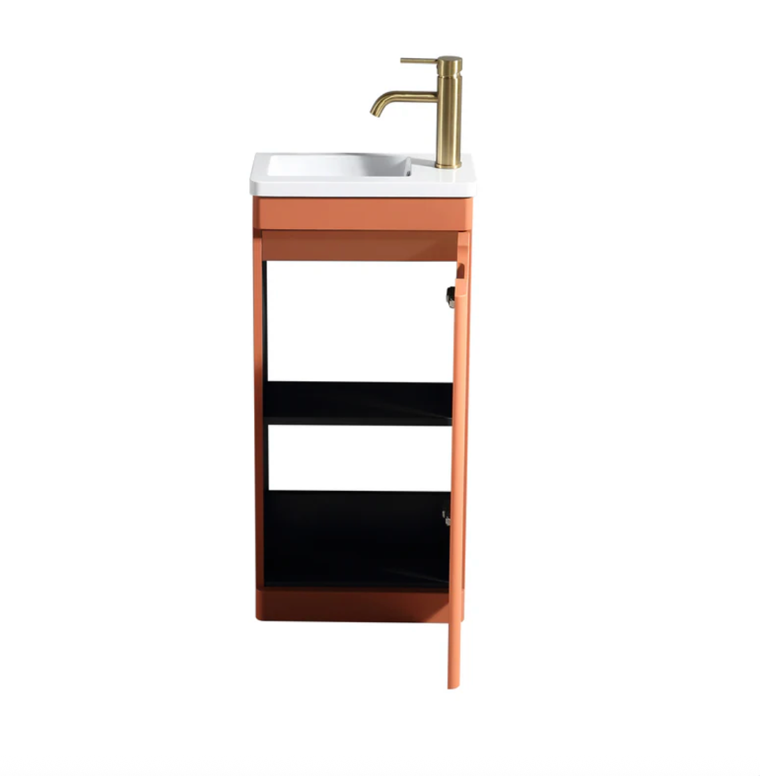 Tailored Bathrooms - Acerra 400mm Cloakroom Vanity & Basin - Bruciata Orange
