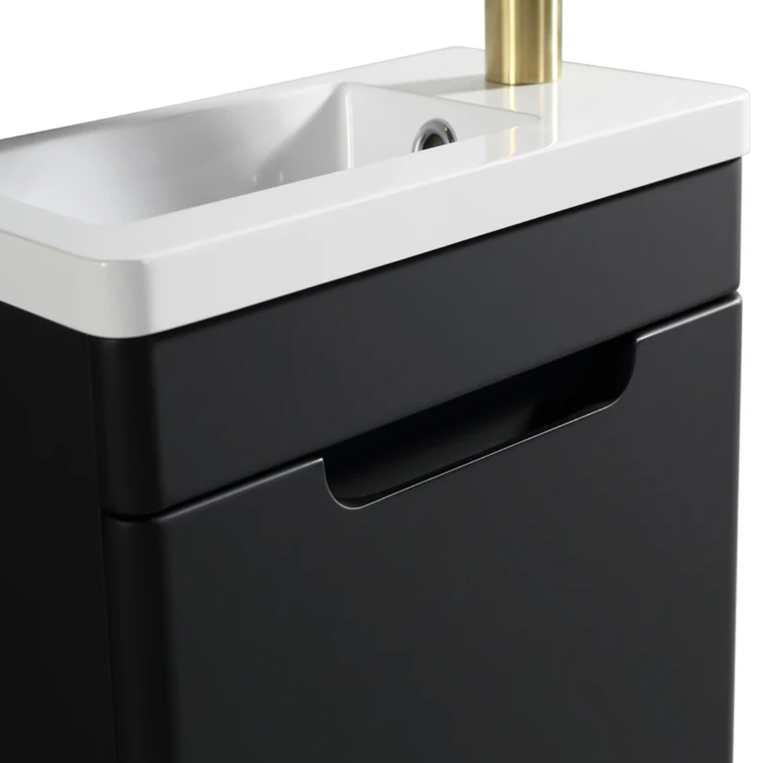 Tailored Bathrooms - Acerra 400mm Cloakroom Vanity & Basin - Silk Black