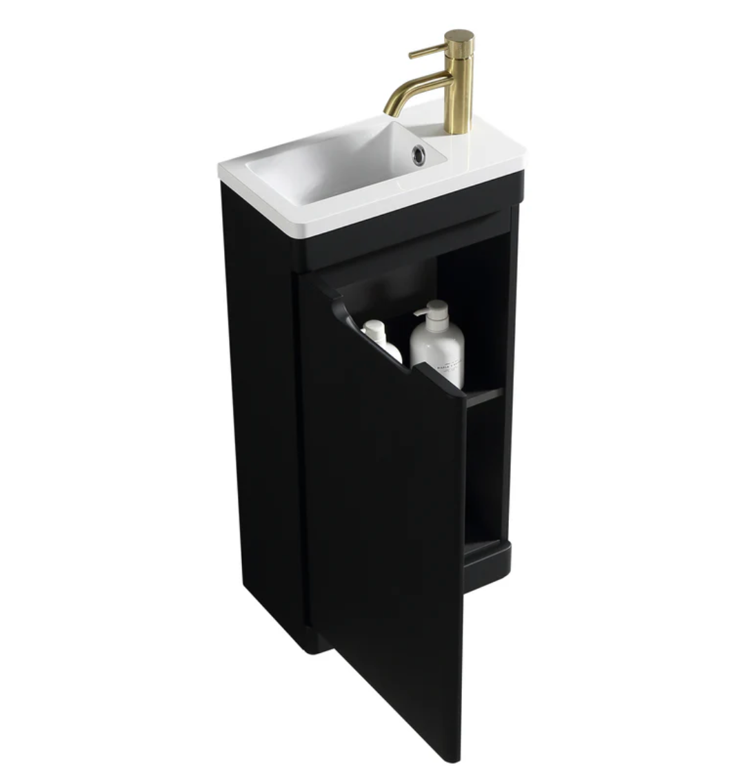 Tailored Bathrooms - Acerra 400mm Cloakroom Vanity & Basin - Silk Black