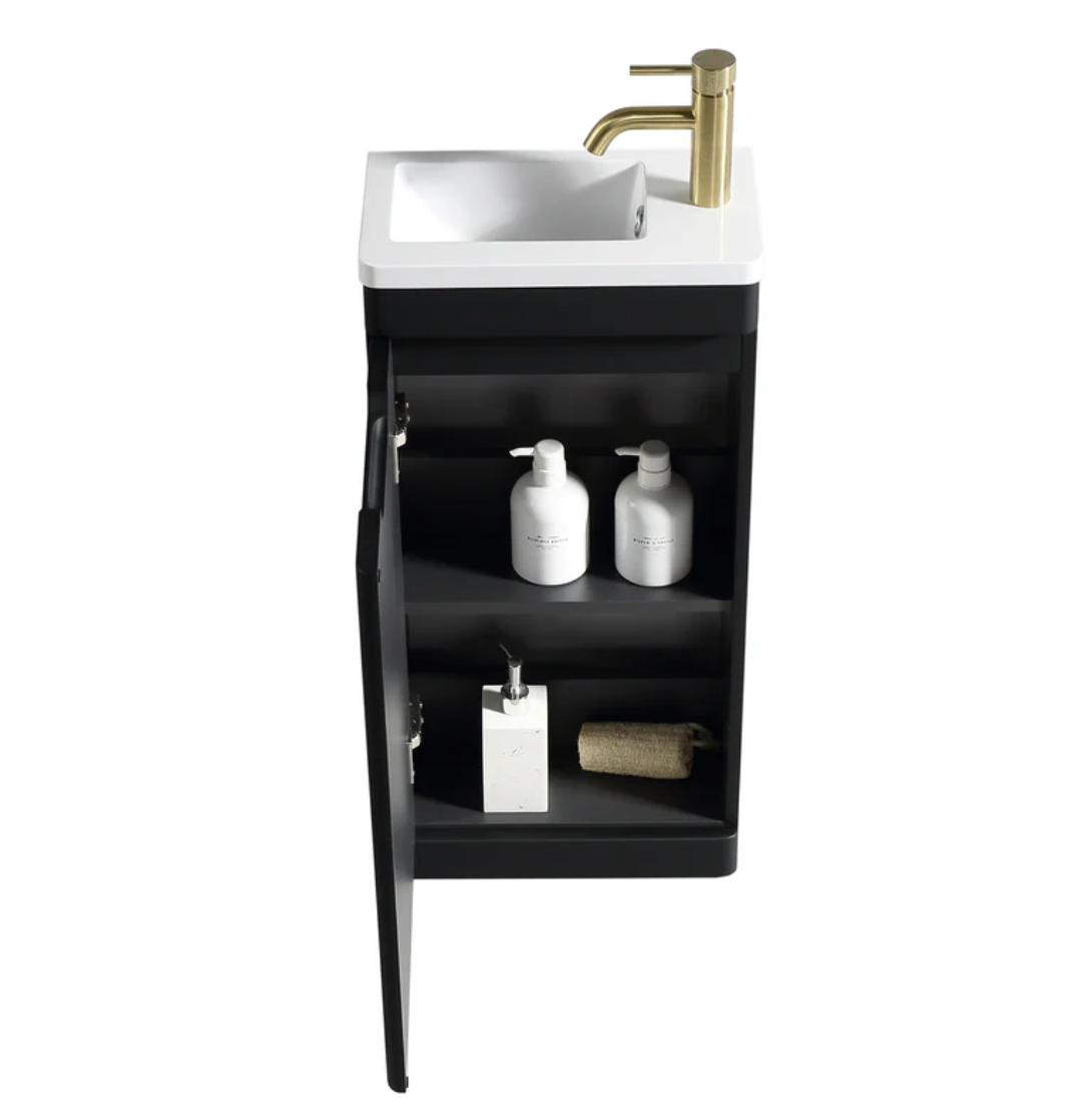 Tailored Bathrooms - Acerra 400mm Cloakroom Vanity & Basin - Silk Black