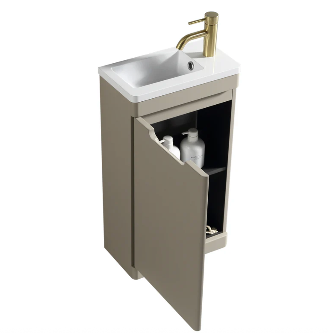 Tailored Bathrooms - Acerra 400mm Cloakroom Vanity & Basin - Soft Coffee