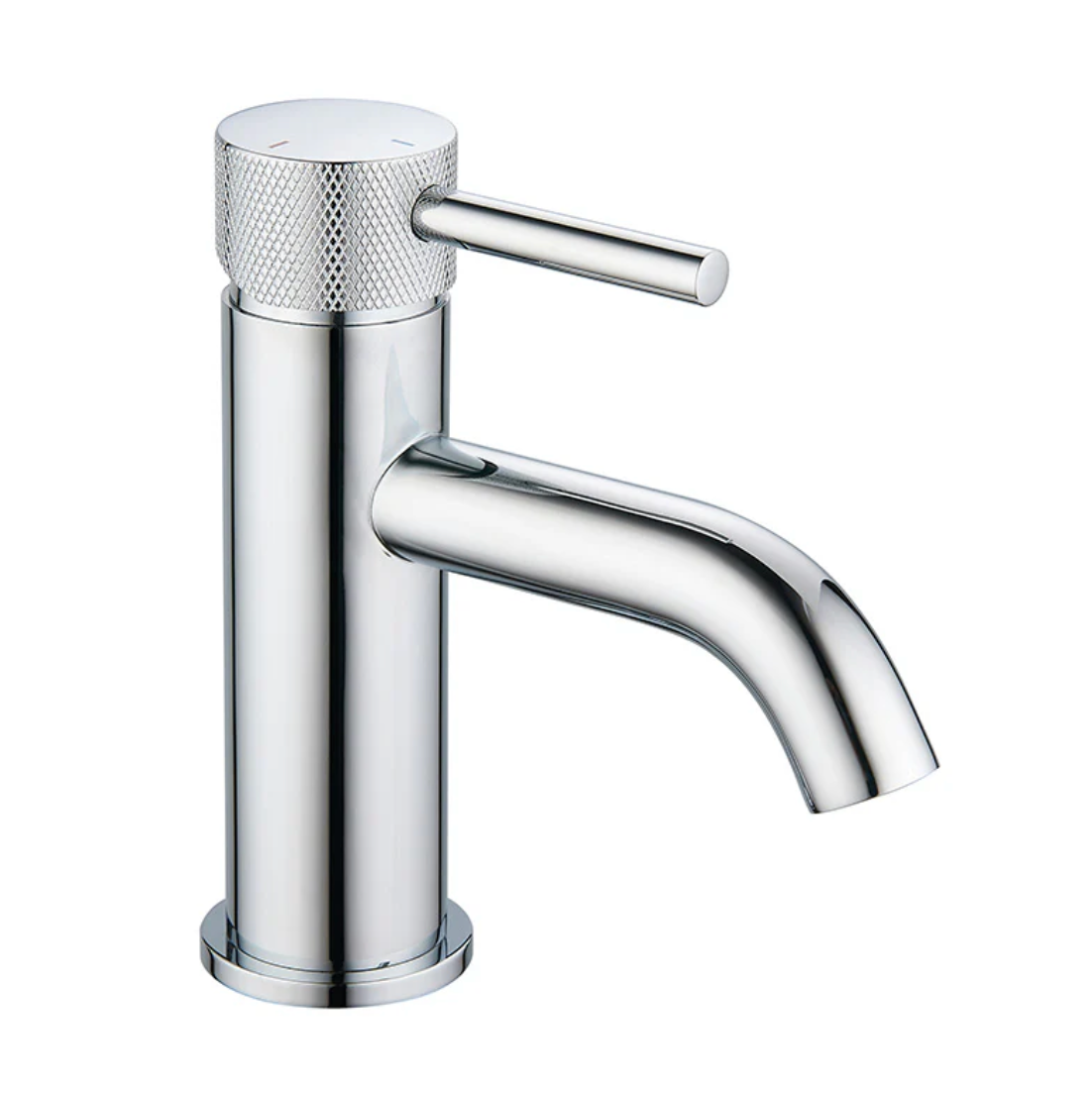 Tailored Bathrooms - Redondo Round ECO Control/Cold Water Start Basin Mixer - Matt Black