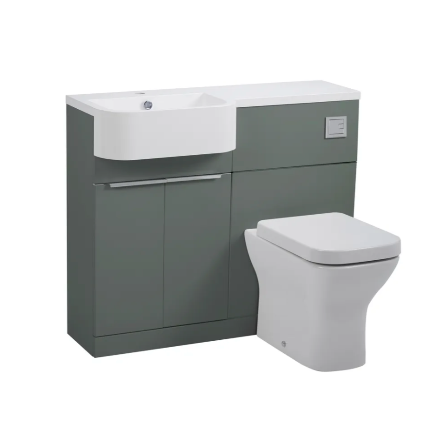 Tavistock - Match Toilet & Vanity Combined Furniture Unit - Matt Viridian Green