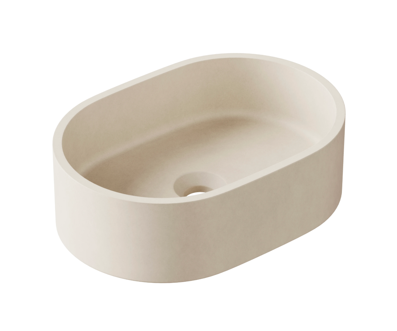 Hib - Entero Concrete Pill Shaped Vessel Basin - Onyx Black