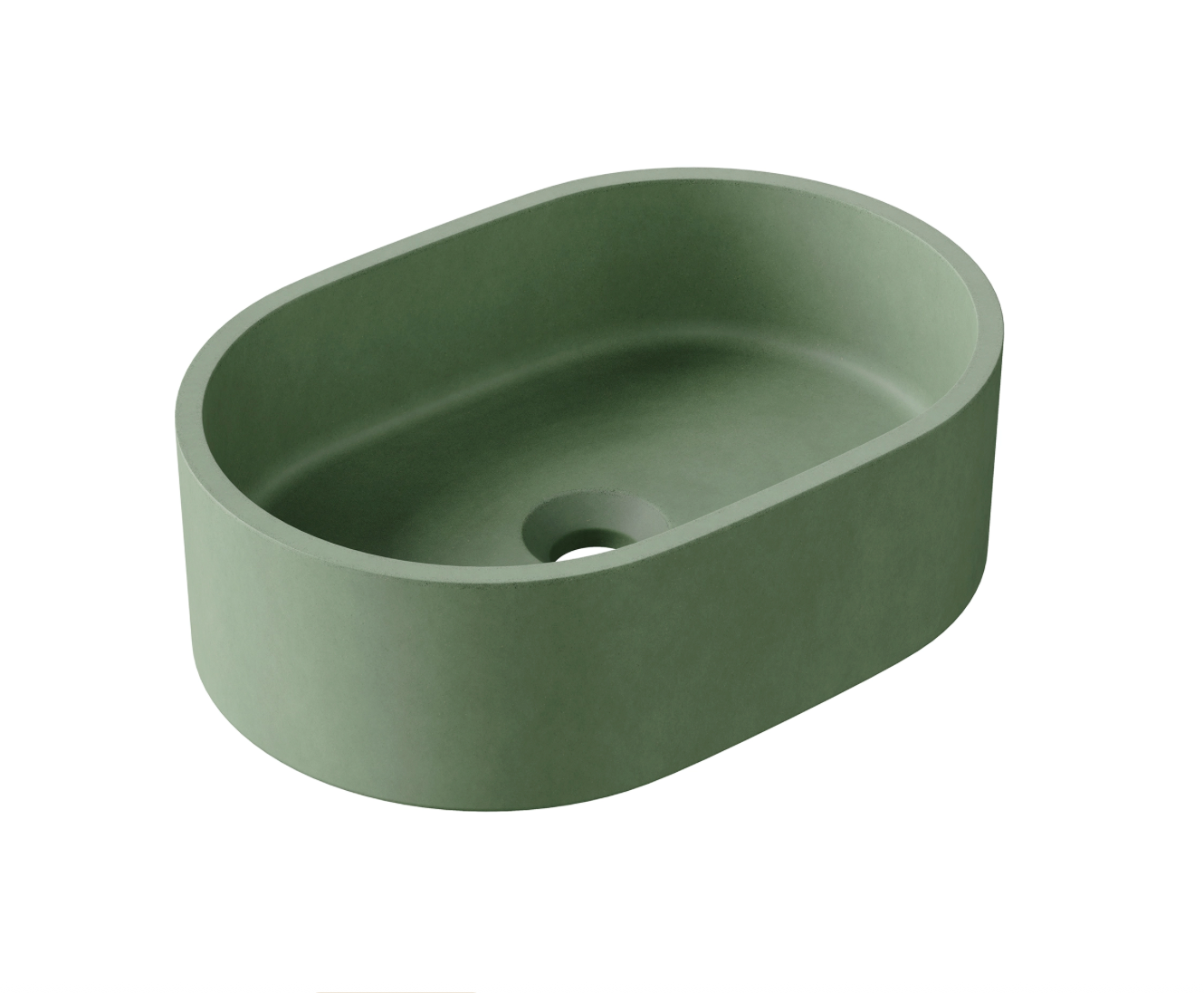 Hib - Entero Concrete Pill Shaped Vessel Basin - Onyx Black