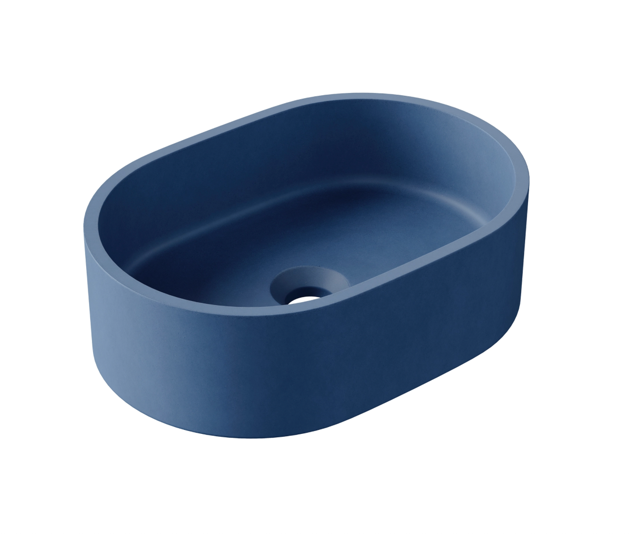Hib - Entero Concrete Pill Shaped Vessel Basin - Onyx Black