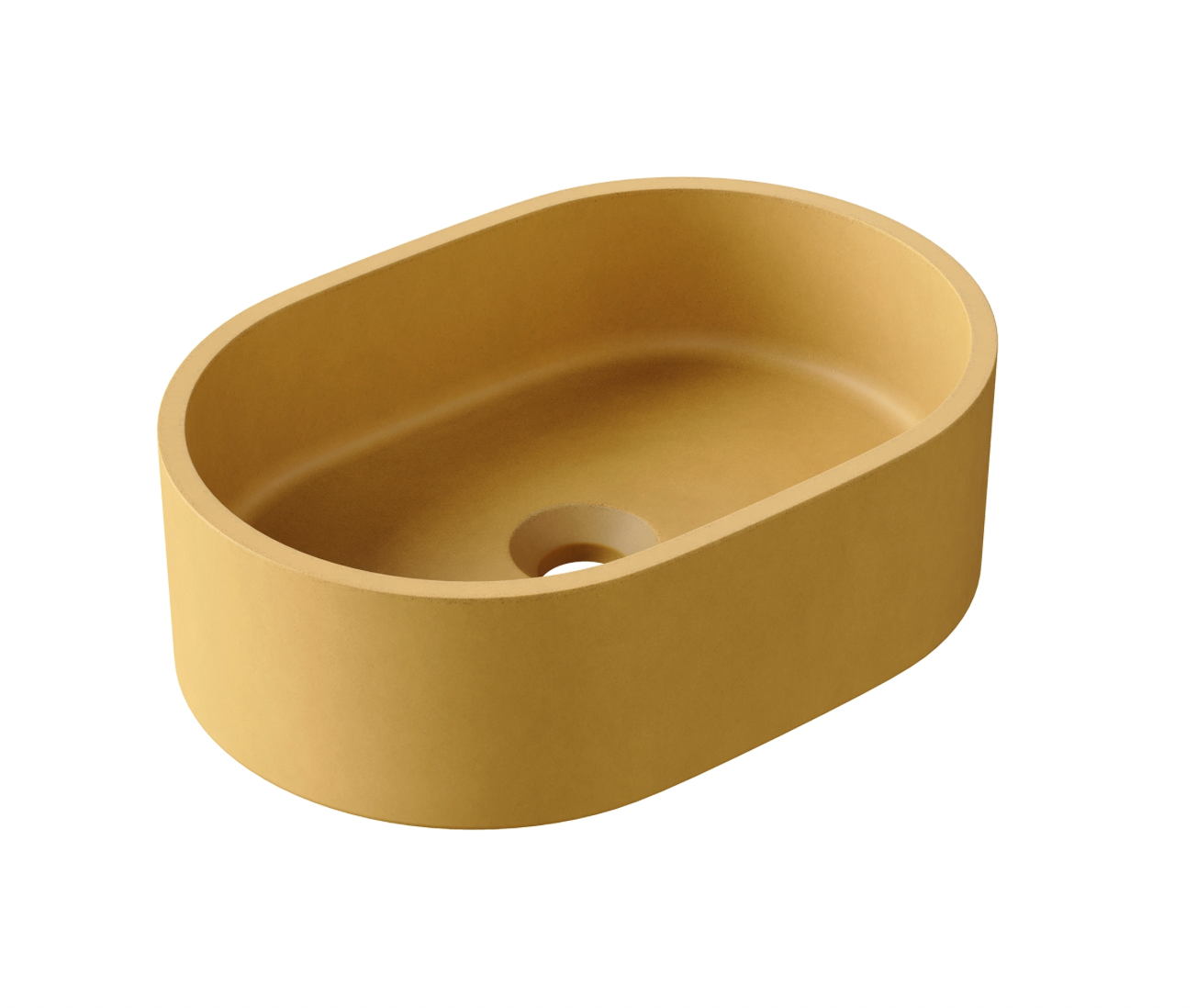 Hib - Entero Concrete Pill Shaped Vessel Basin - Onyx Black