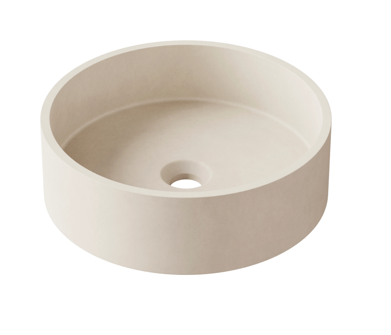 Hib - Entero Concrete Round Vessel Basin - Dusky Pink