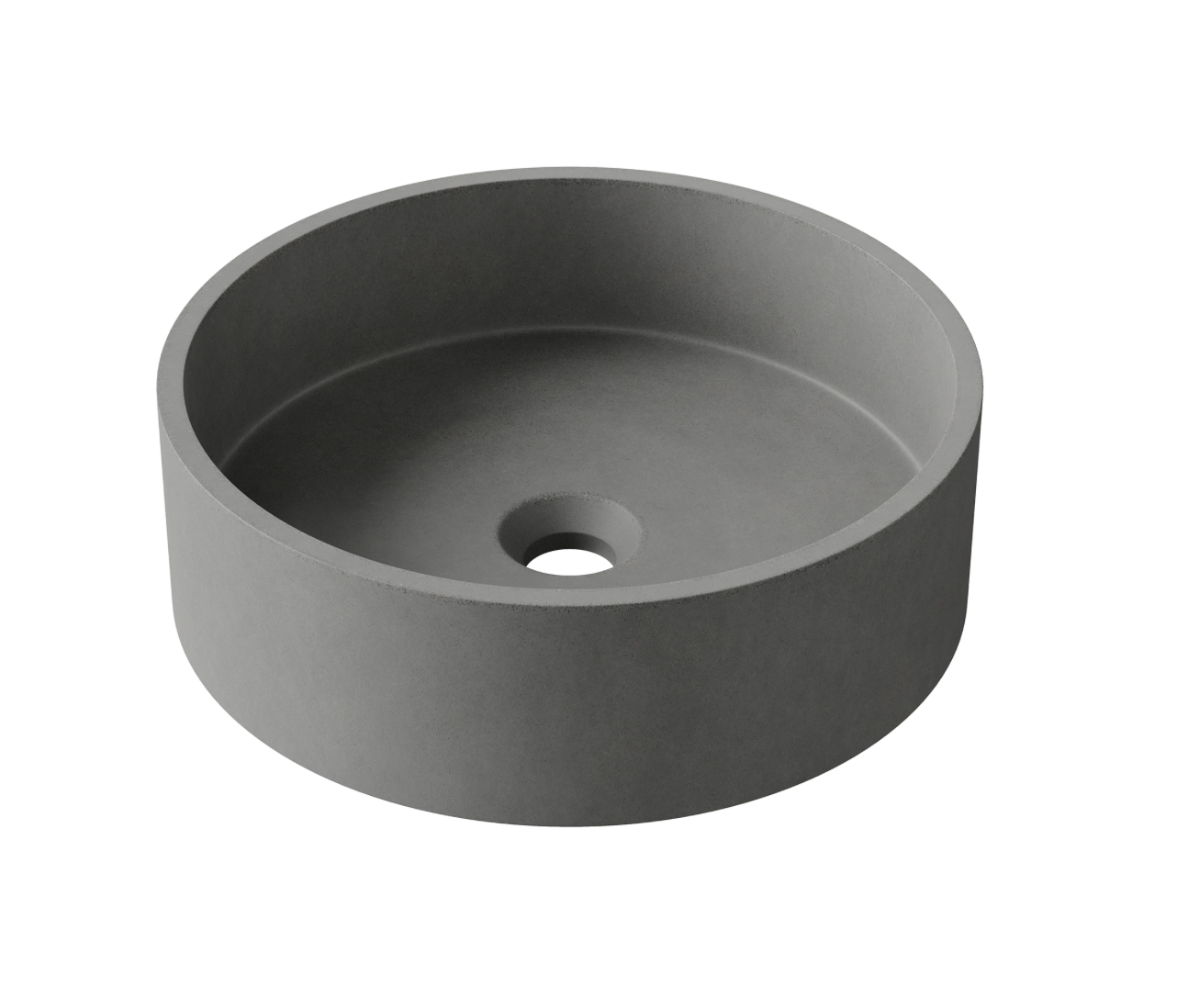 Hib - Entero Concrete Round Vessel Basin - Dusky Pink