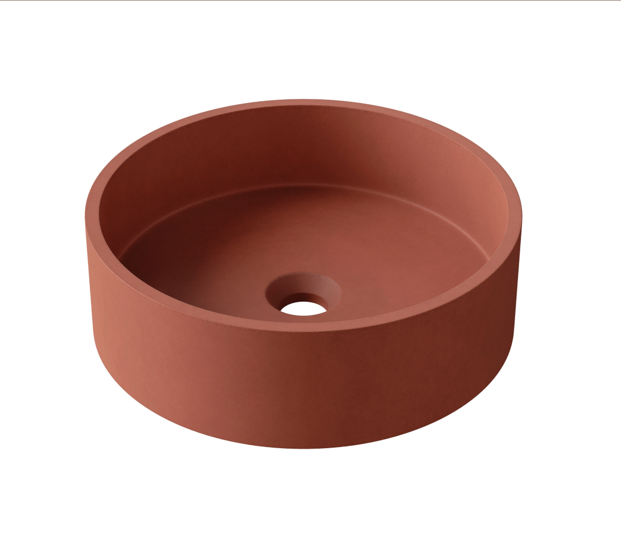 Hib - Entero Concrete Round Vessel Basin - Dusky Pink