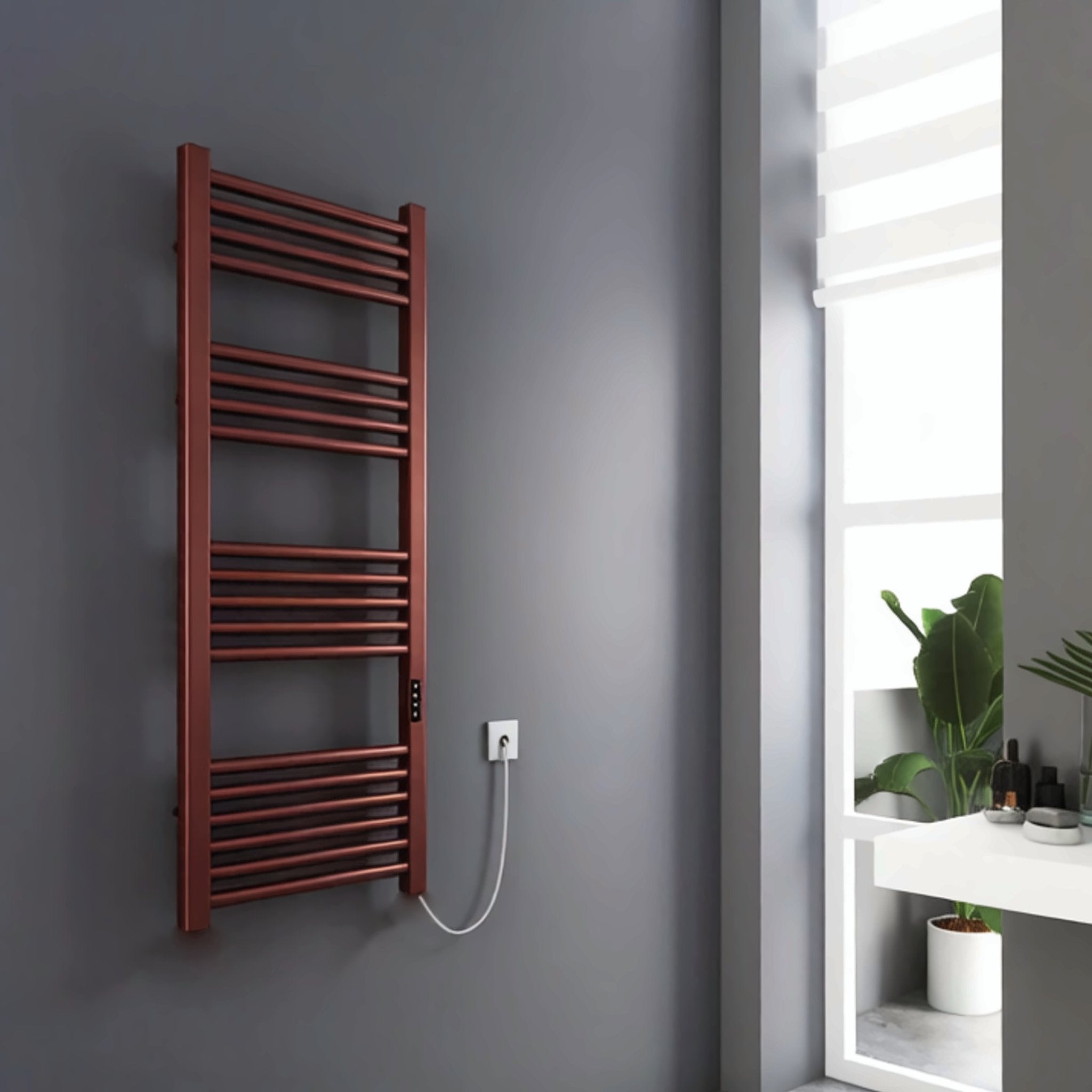 Tailored Bathrooms Paloma electric towel warmer in Brushed Bronze