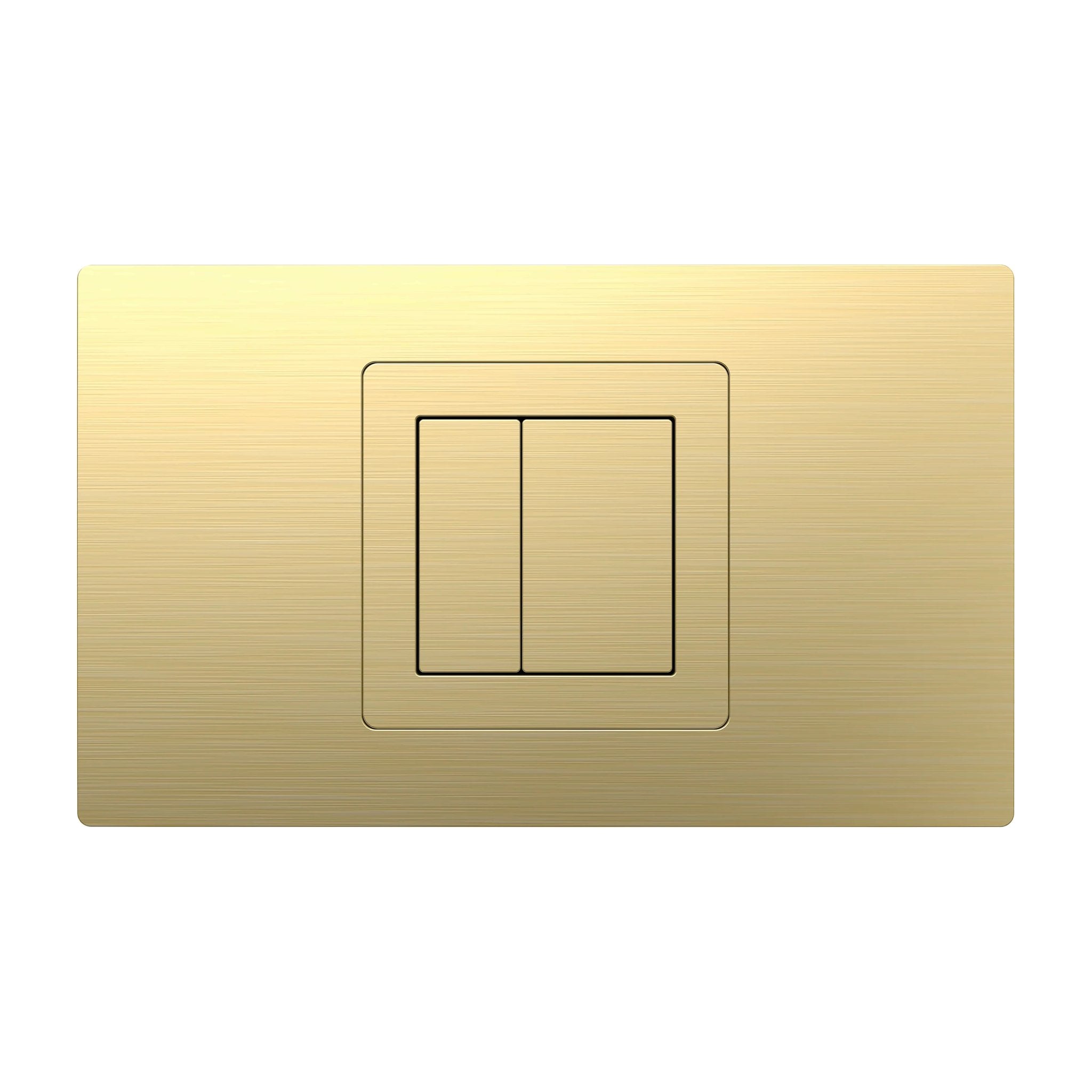 Tailored Bathrooms Plumb Essentials 200 x 120mm flush button plate and button set in Brushed Brass