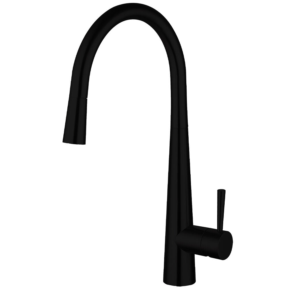 Trisen - Jema Pull Out Single Lever Kitchen Mixer - Black