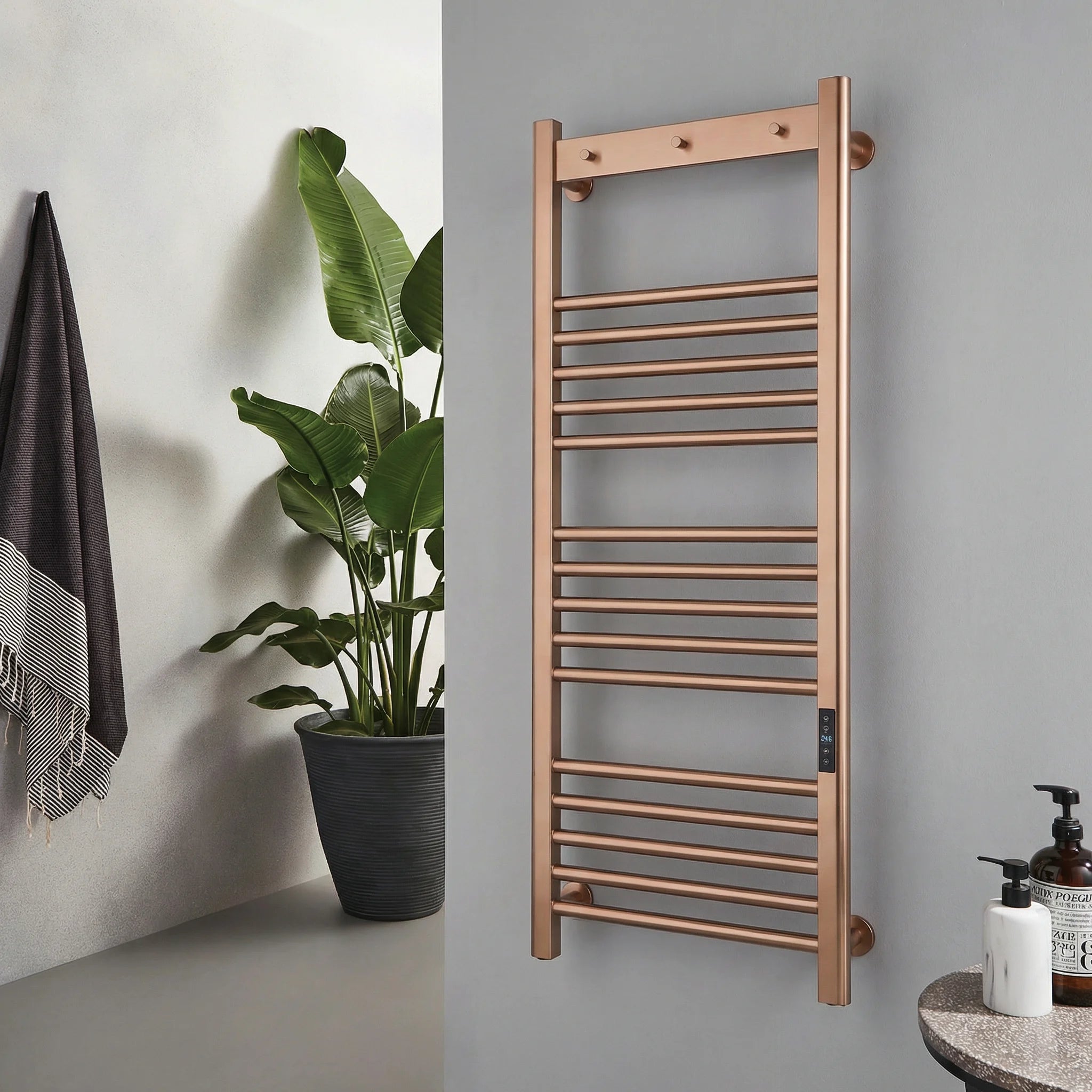 Kartell Toro Smart Dry Electric Towel Rail 1200 x 500mm - Brushed Bronze